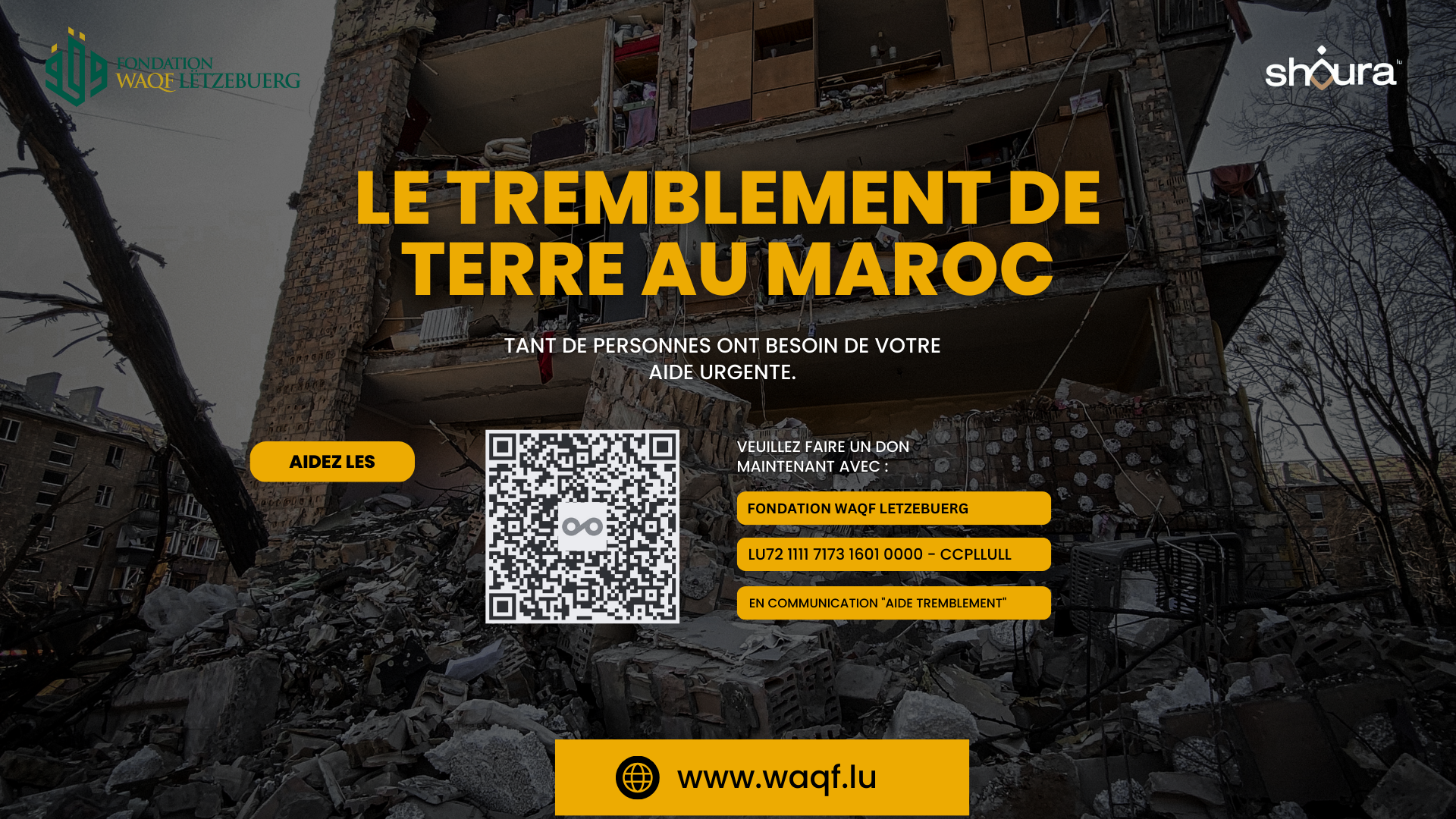 aide aux victimes du séisme au Maroc